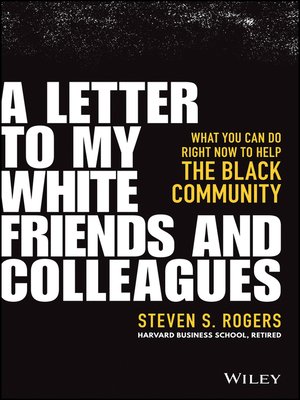cover image of A Letter to My White Friends and Colleagues
